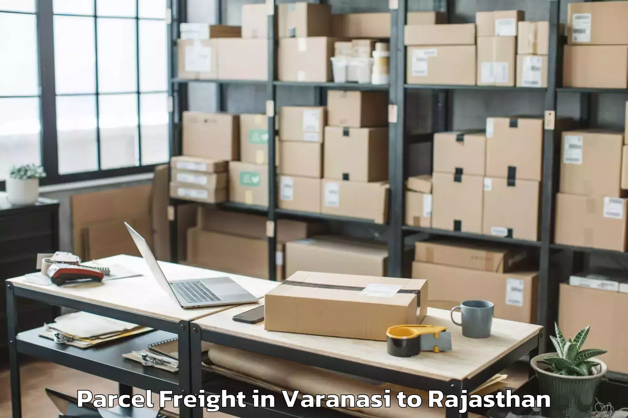 Easy Varanasi to Ghatol Parcel Freight Booking